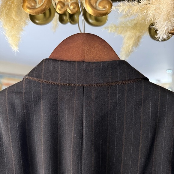 Burberry Charcoal Brown Pinstripe Suit Jacket Sports Coat - Picture 8 of 15